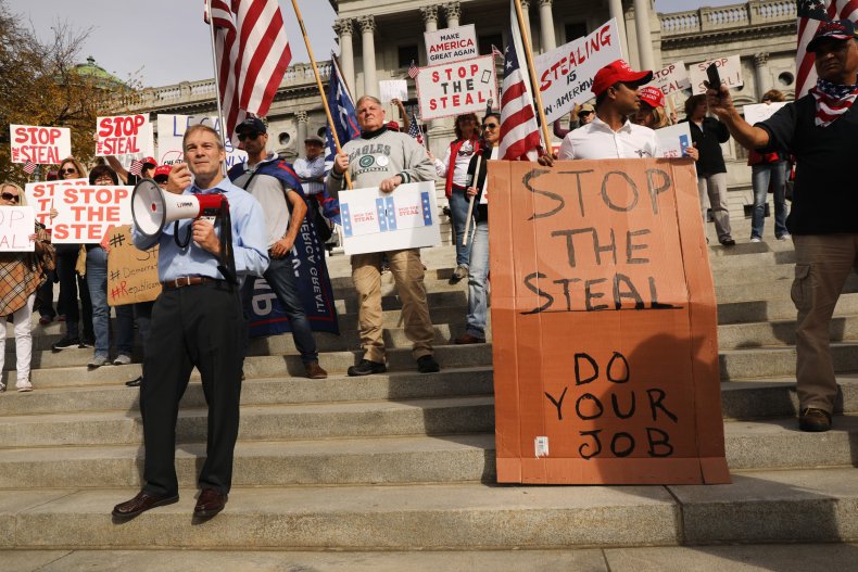 Jim Jordan with Election Protesters in Pennsylvania