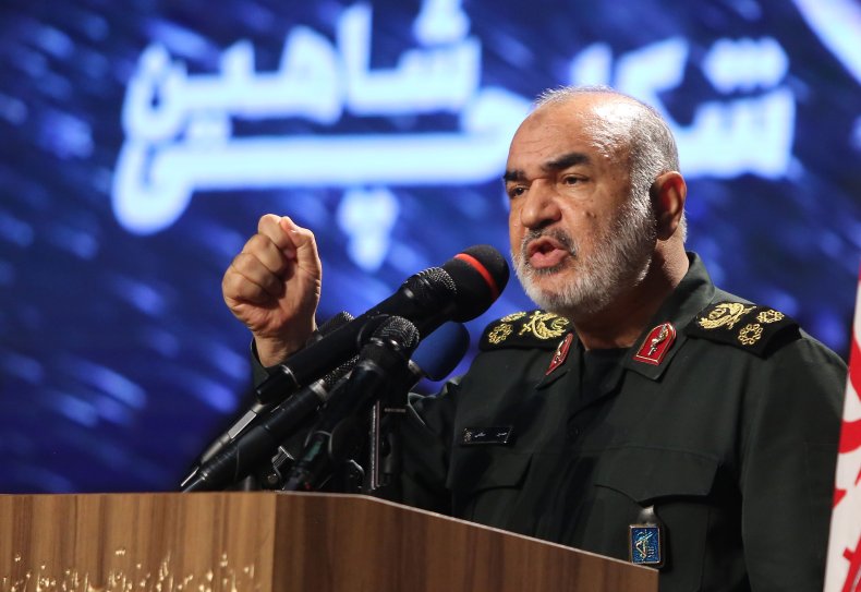 IRGC chief Hossein Salami speaks in Tehran