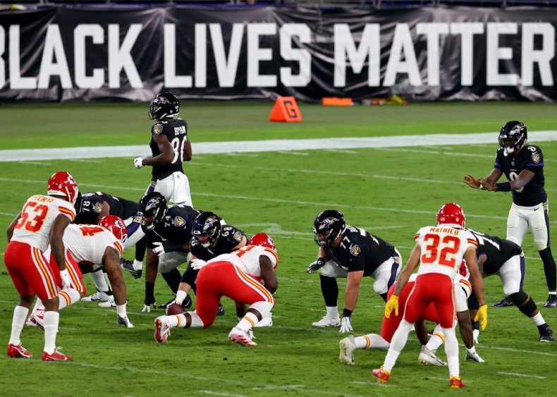 Black Lives Matter sign at Baltimore’s M&T Bank Stadium