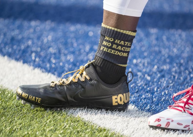 Shoes, clothing bears anti-racism messaging