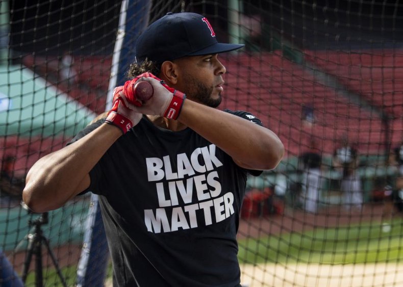 Boston Red Sox player wears BLM shirt