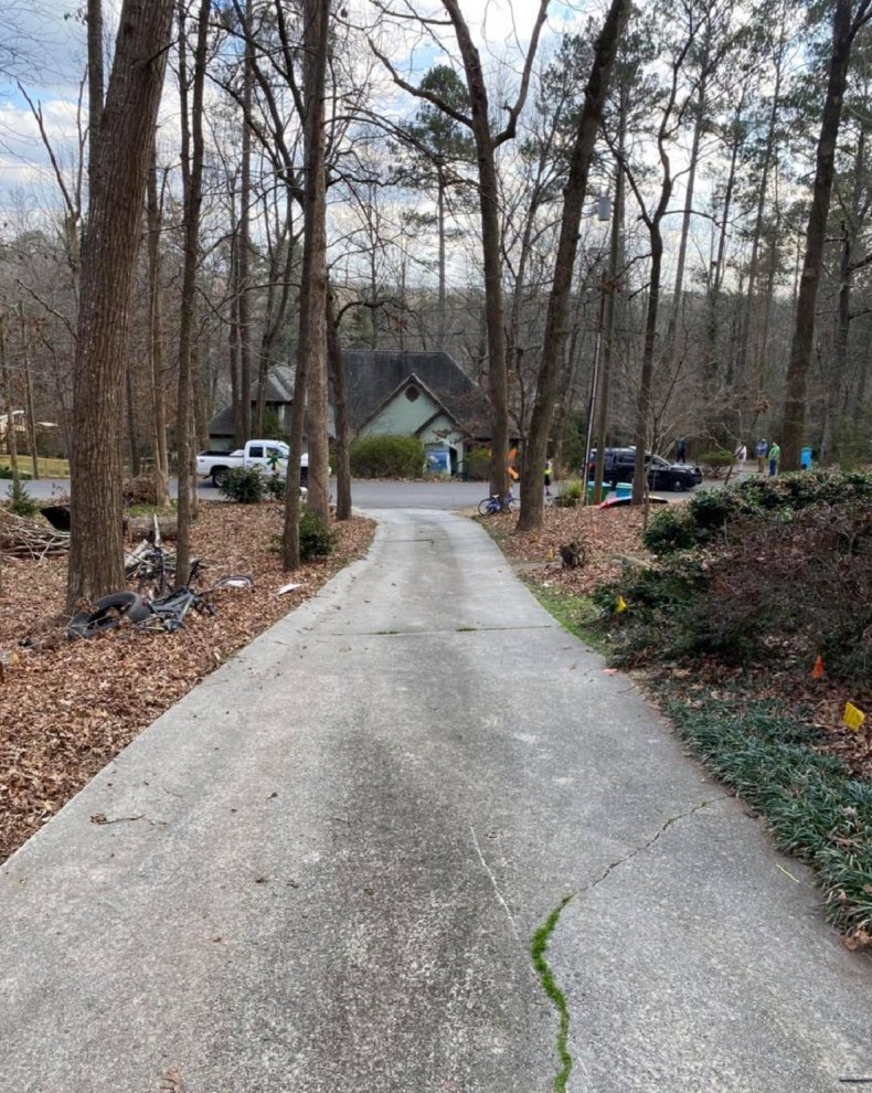 The Amazon truck rolled down this driveway