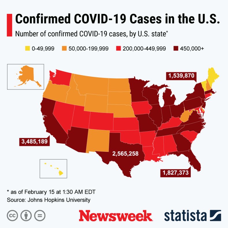 Casi COVID confermati negli Stati Uniti