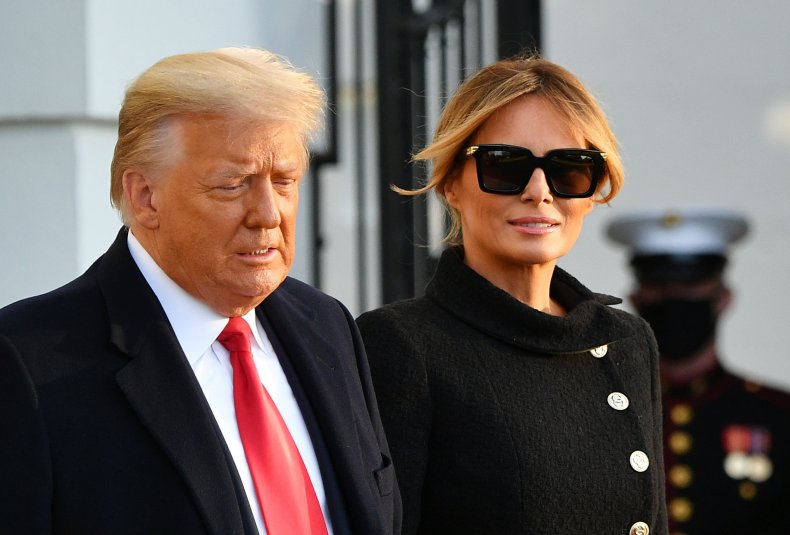Donald and Melania Trump leave White House