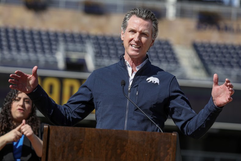 Gavin Newsom at California vaccine site