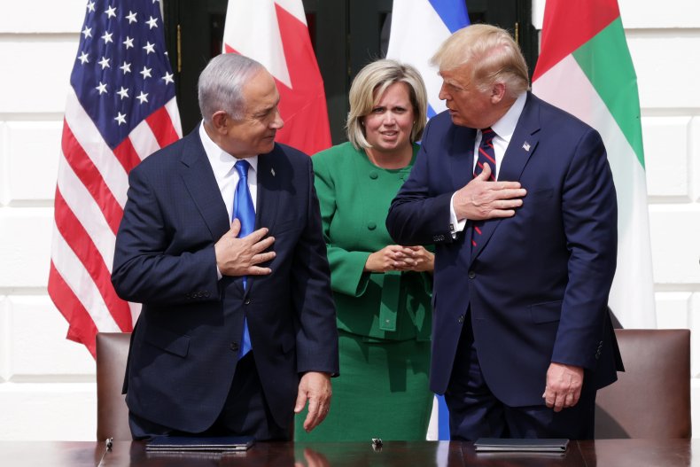 Trump and Netanyahu at Abraham Accords event