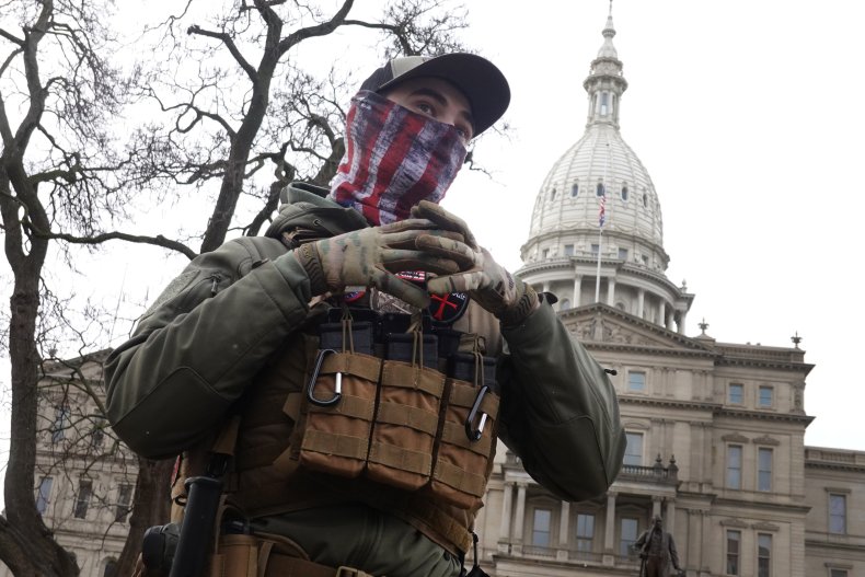 Right-wing protester at Lansing Capitol Michigan GOP