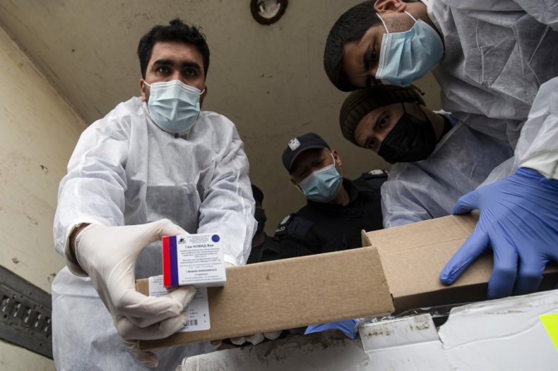 Sputnik V vaccine doses arrive in Gaza