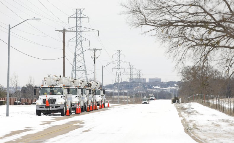 Pike Electric service trucks line up after