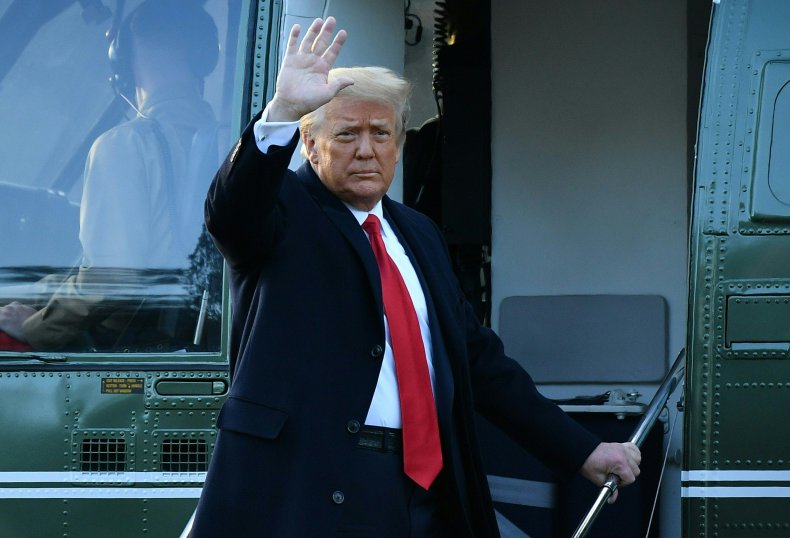 Former President Donald Trump waves