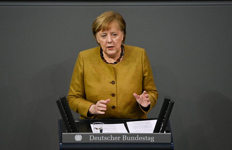 Angela Merkel addresses Bundestag