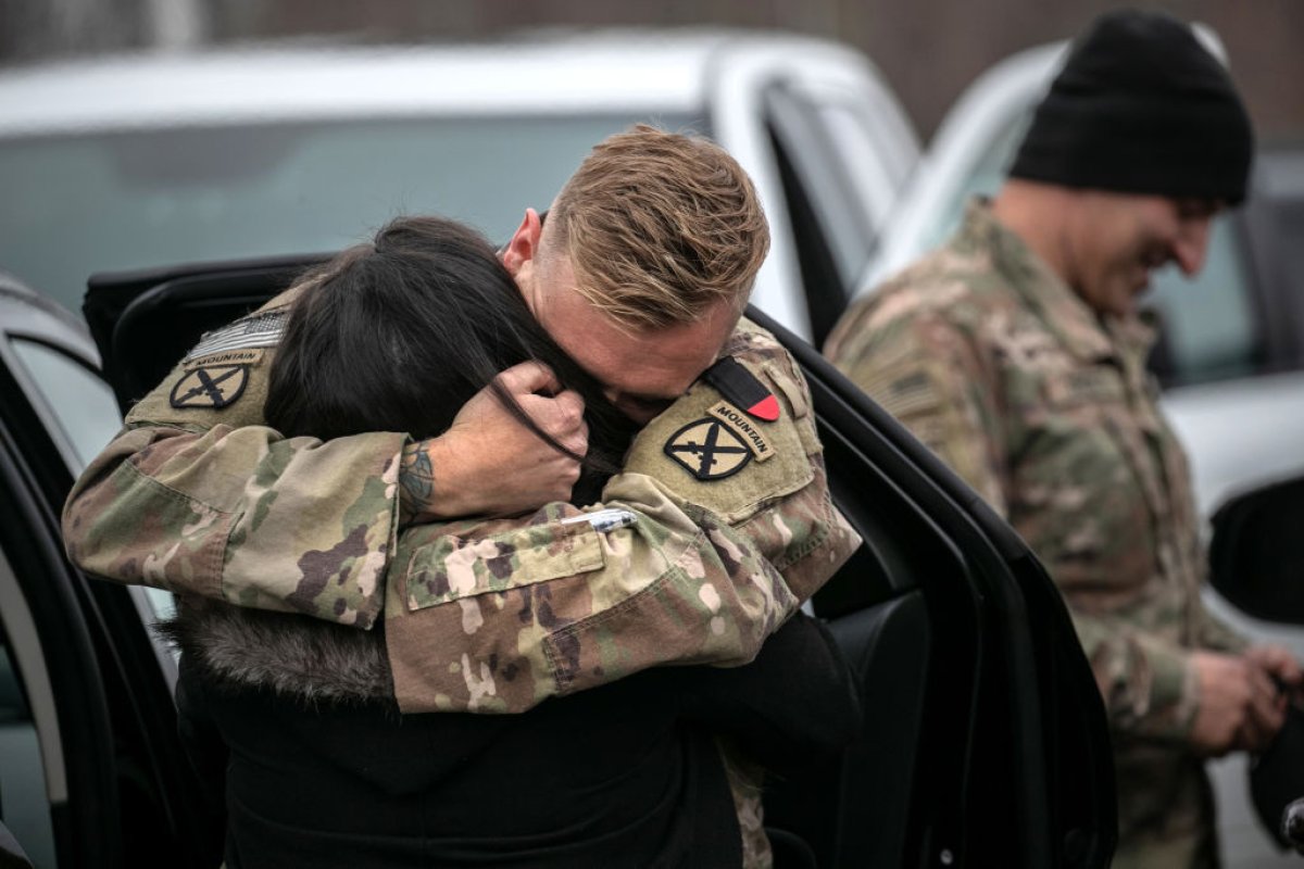 U.S. Troop Embraces Family