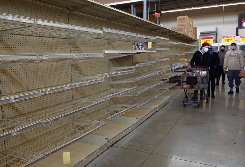 Austin Texas Shoppers empty Supermarket Shelves