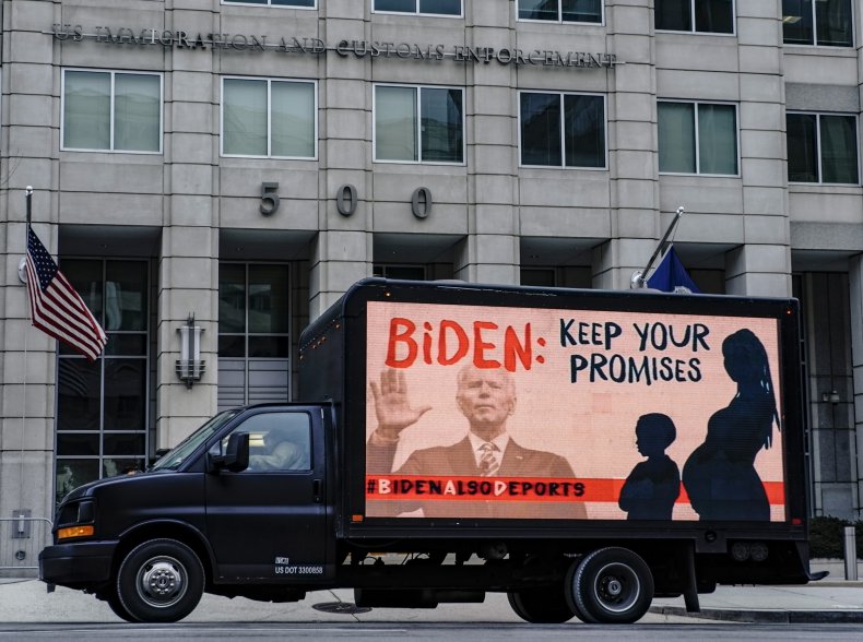 joe, biden, protest, immigration, ice