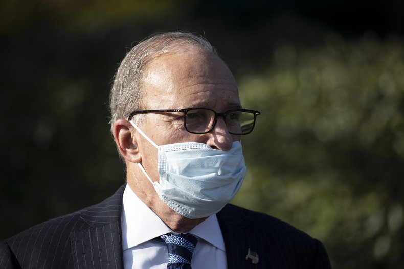 Larry Kudlow speaks to reporters outside WH