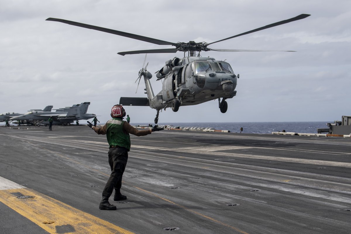 Helicopter of US 7th Fleet pictured