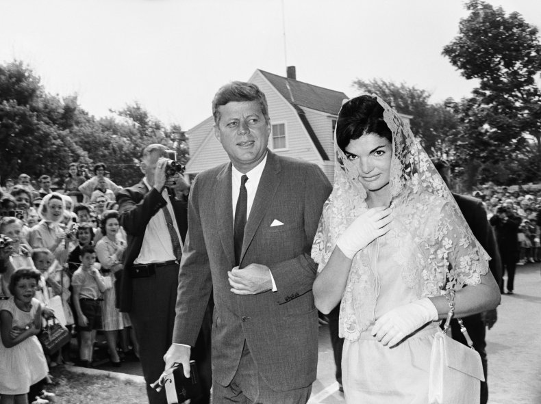 President and Mrs. Kennedy Attending Mass