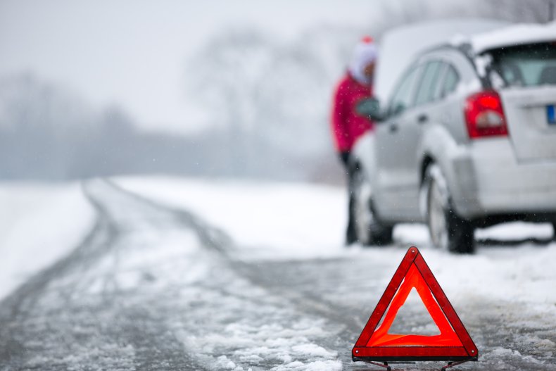 Car stalled in snow