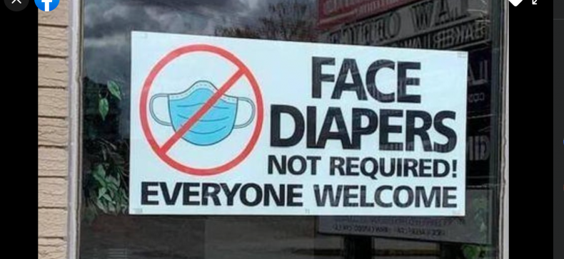 Face Diapers Not Required Sign