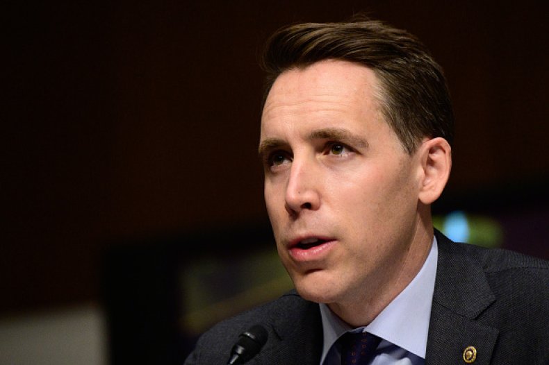 Sen. Josh Hawley (R-MO) speaks during a