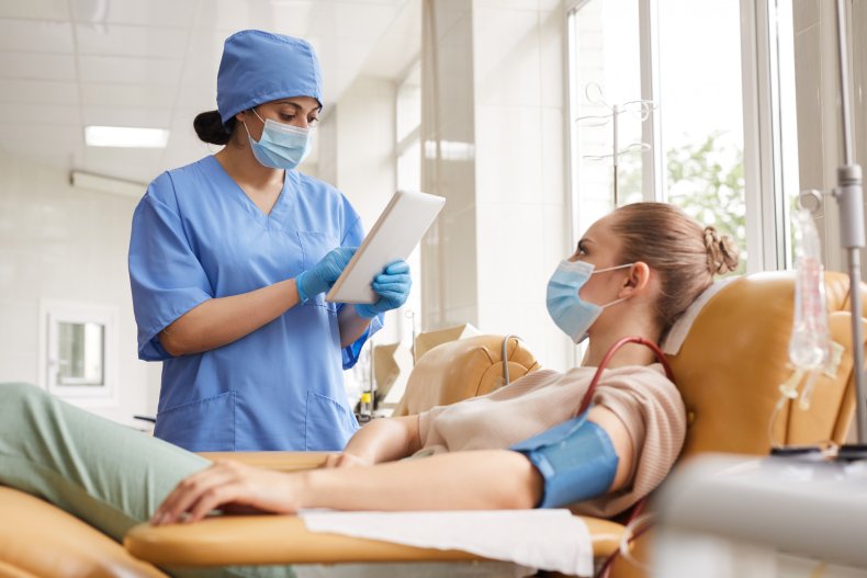 Nurse with patient