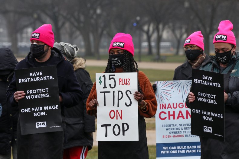 Minimum wage march protesters