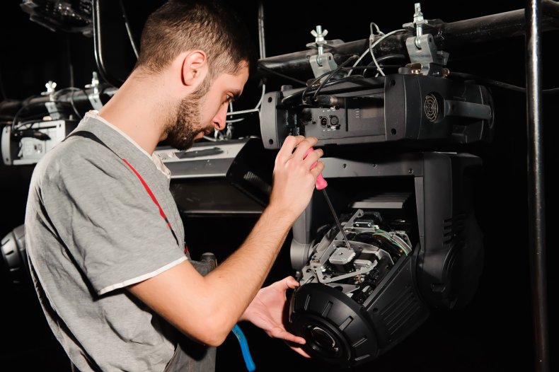 stage lighting worker