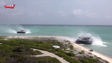 Chinese Navy Hovercrafts Join Landing Drill Chinese Navy Hovercrafts Join Landing Drill