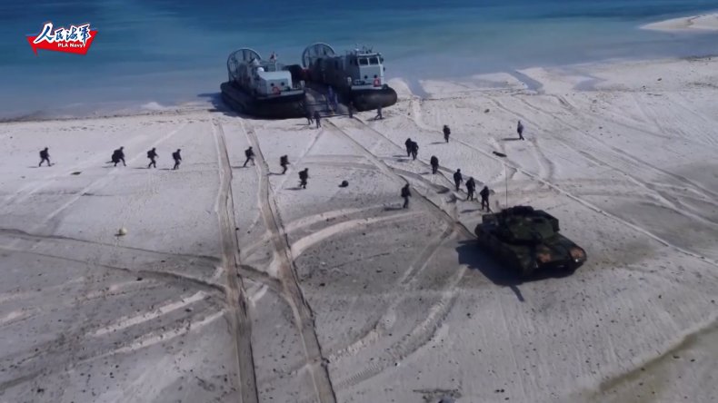 Chinese Military Storms Beach In Landing Drill