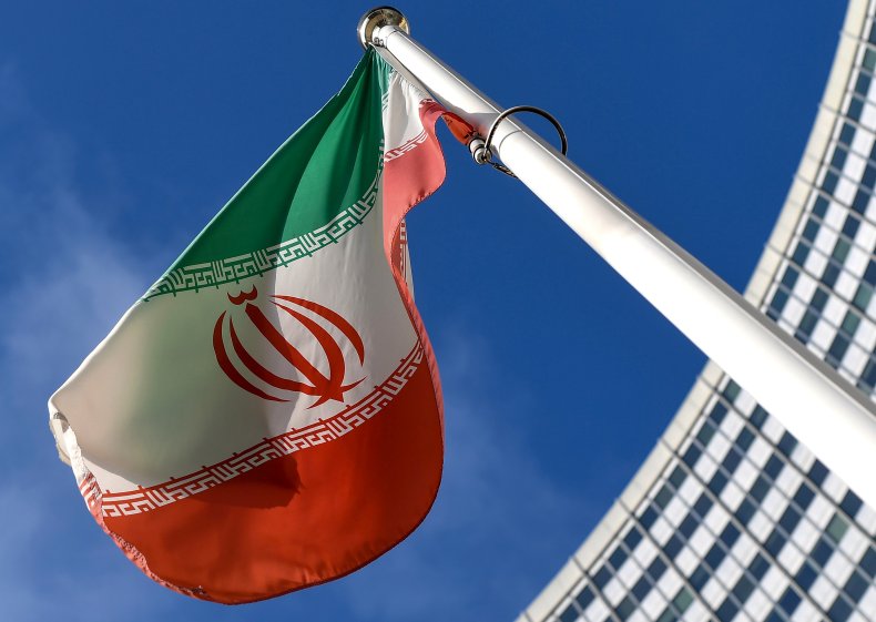 Iran flag outside IAEA in Vienna