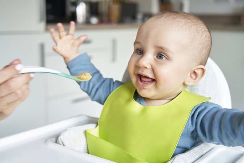 Baby boy eating