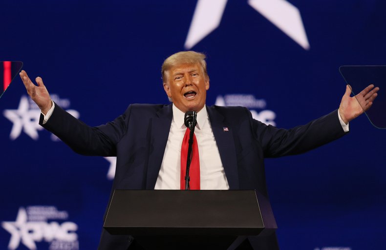 President Donald Trump speaks at 2021 CPAC
