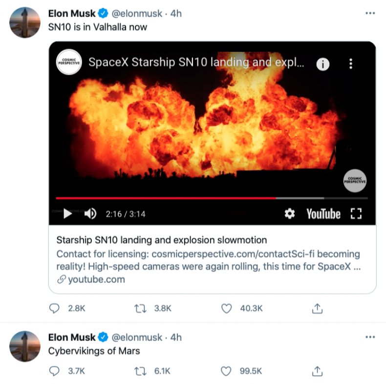 Elon Musk - Starship Tweets
