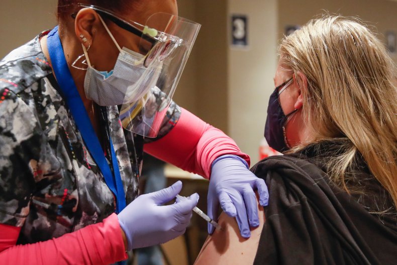 Woman Receiving a Johnson & Johnson Vaccine