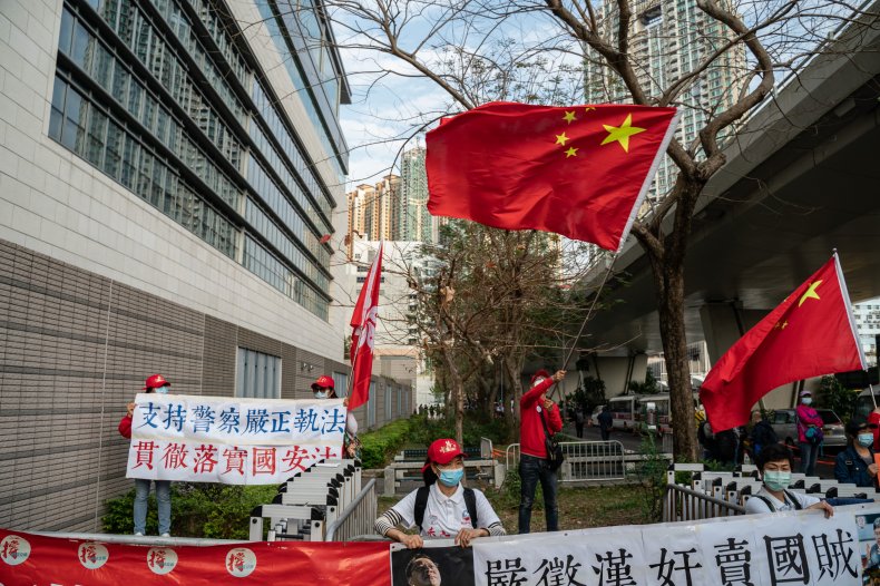 china, flags, hong, kong, court