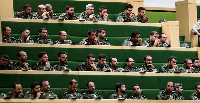 IRGC members in parliament in Tehran