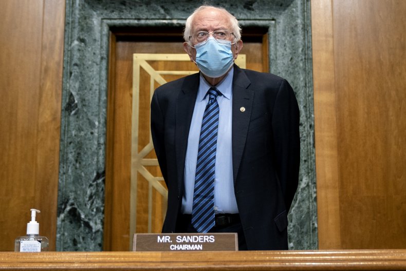 Bernie Sanders pictured at committee hearing