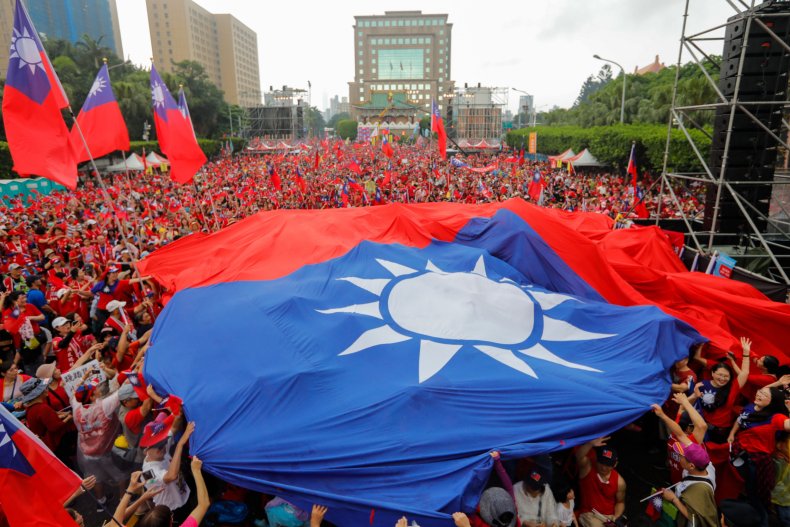 Supporters of Kuomintang Party Attend Rally