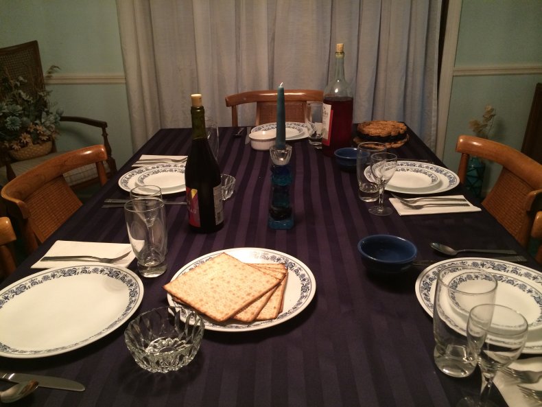 Passover Seder table