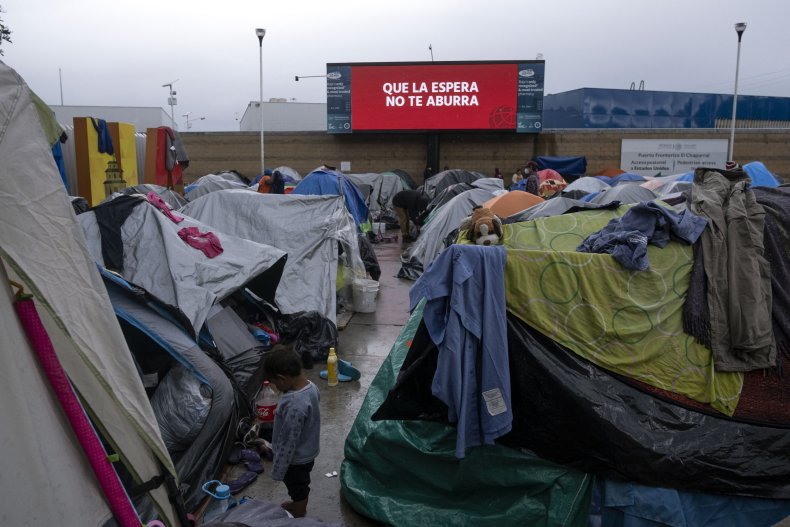 Migrants pictured at Mexico border California