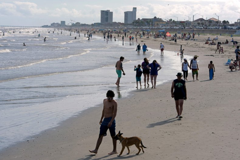 Galveston beach Texas pictured in May 2020