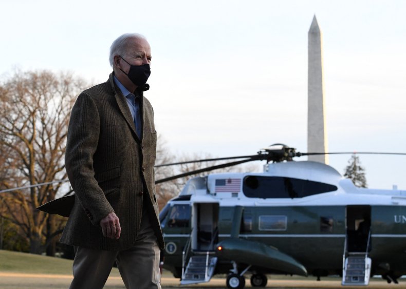Joe Biden pictured on South Lawn DC