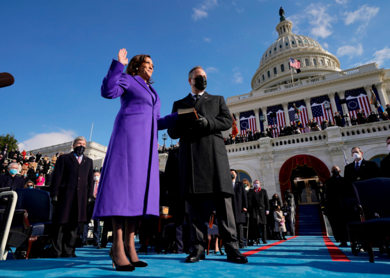 2021: Kamala Harris sworn in as first woman VP