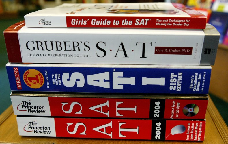 SAT preparation books. 