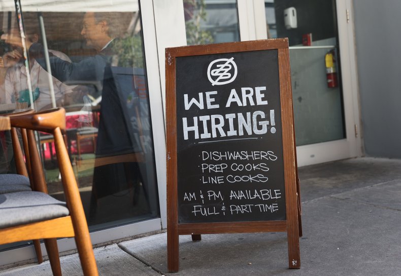 A 'we are hiring sign' 