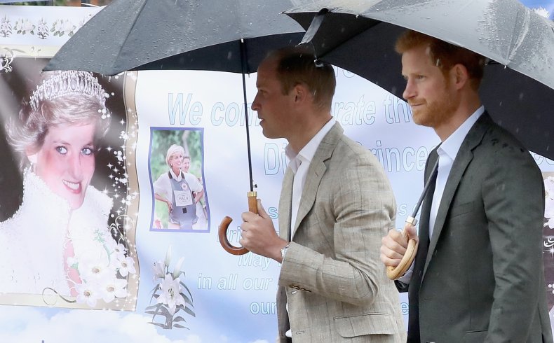 Prince Harry, Prince William Inspect Diana Tributes
