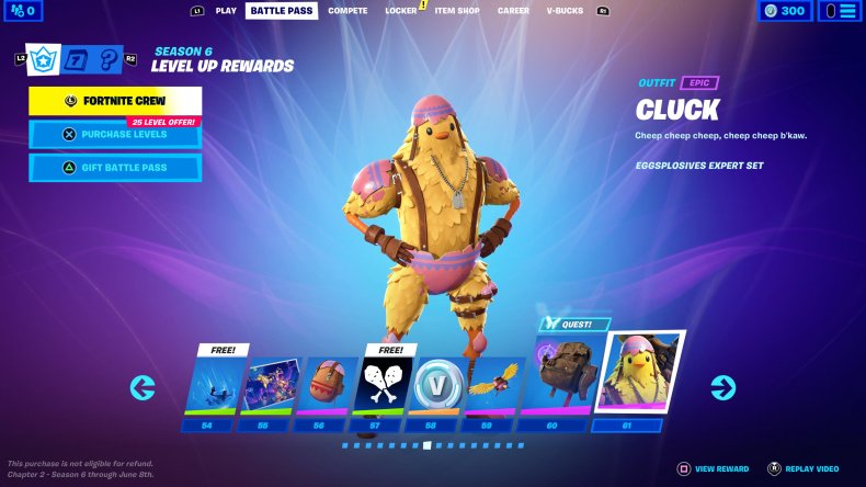 fortnite season 6 battle pass skins cluck