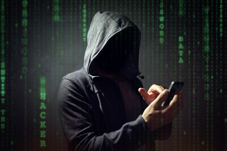 hacker using phone