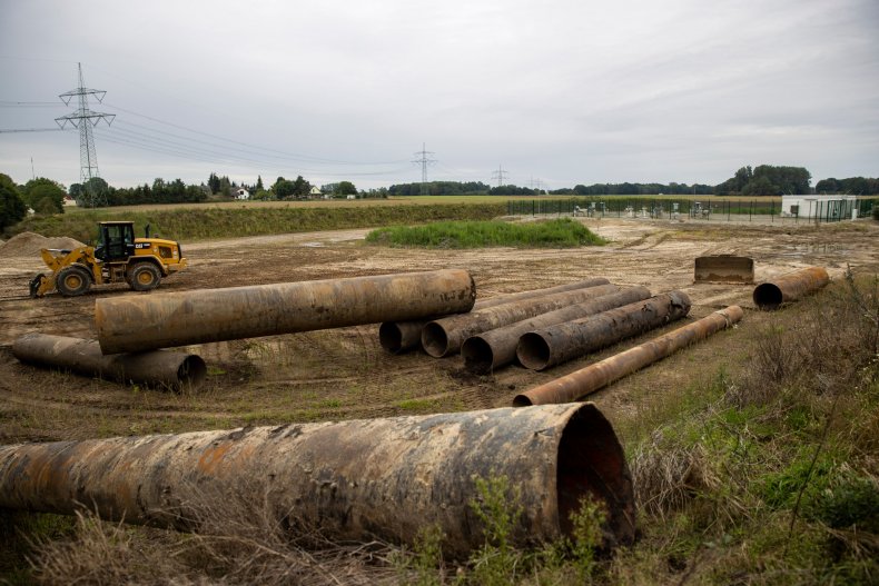 Gas pipes near Nord Stream 2 station