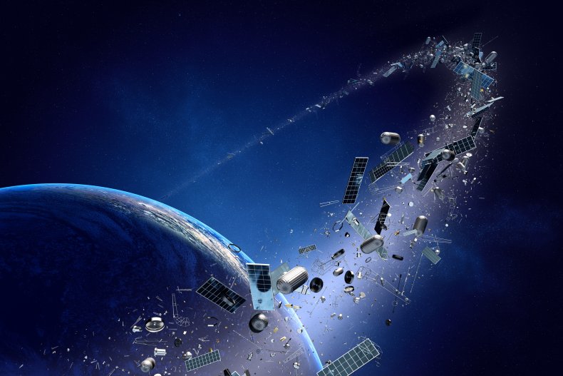 Space junk in orbit